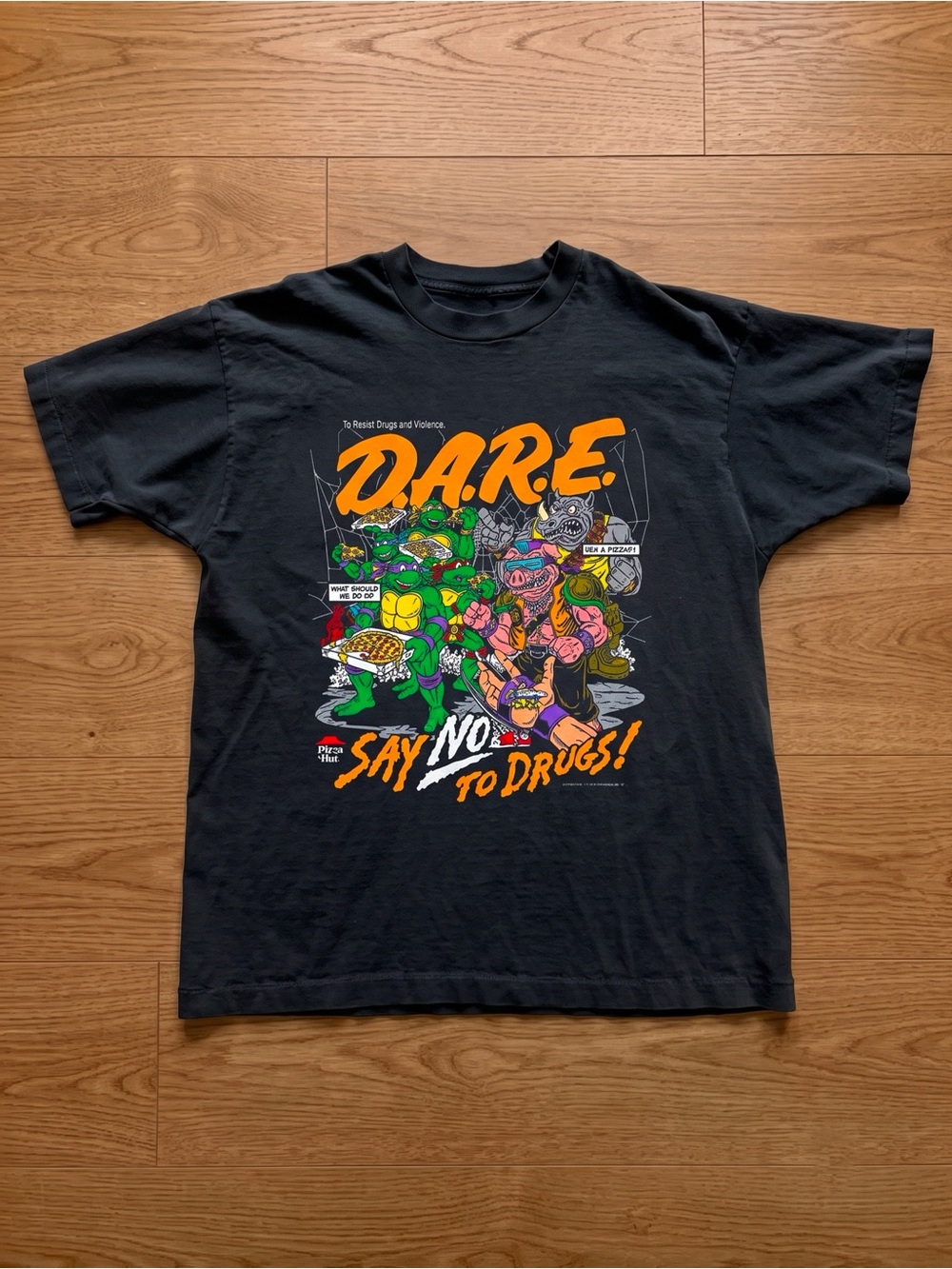 Gildan Black Short-Sleeve D.A.R.E. Graphic Tee with Orange Print